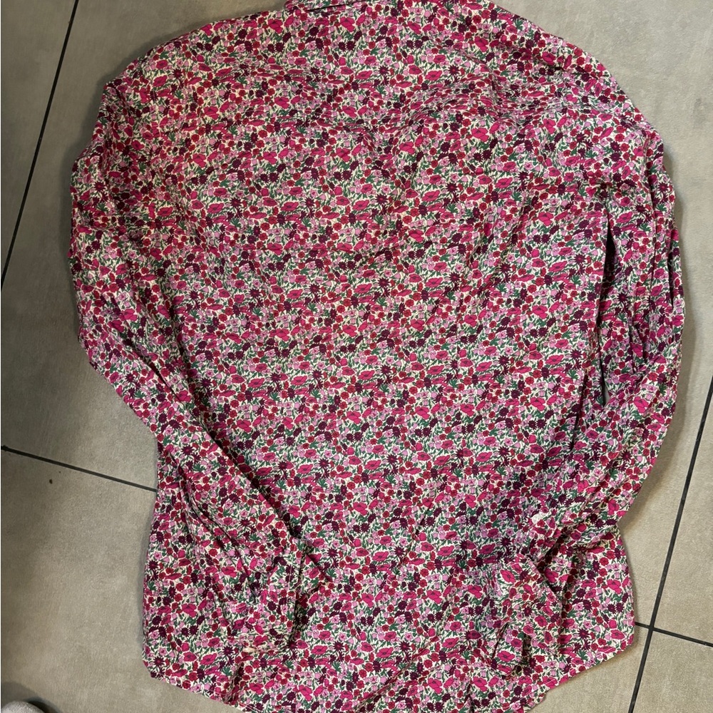 J crew Liberty fabric collab Floral Button-Up Shirt preppy size 00 - Picture 3 of 8